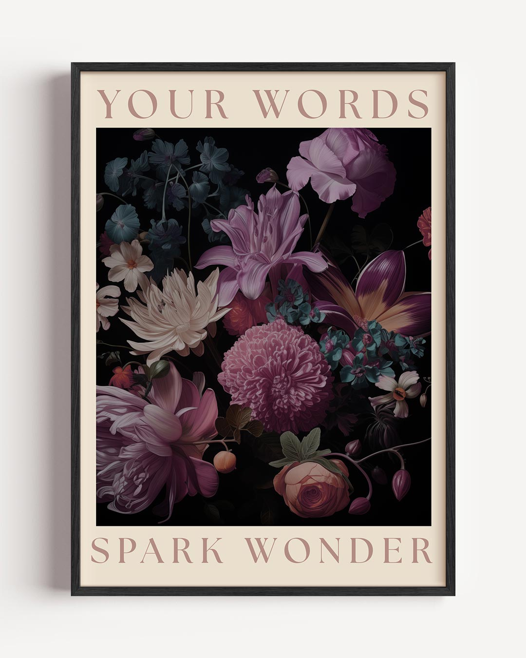 Inspirerende Bloemenposter – typografie portret poster als wanddecoratie