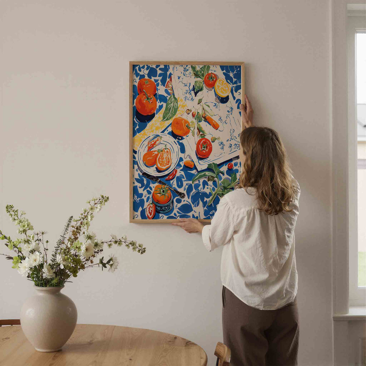 Tomaten en citroen – botanische wandkunst als portret poster