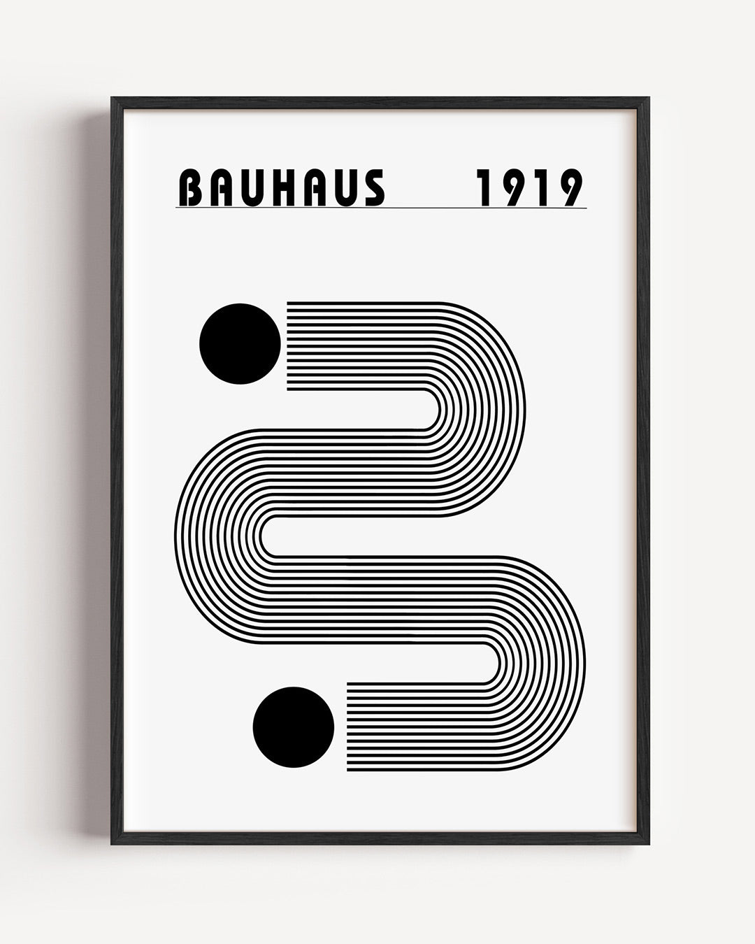 Lijnen en vlakkenspel – staande Bauhaus poster als wanddecoratie
