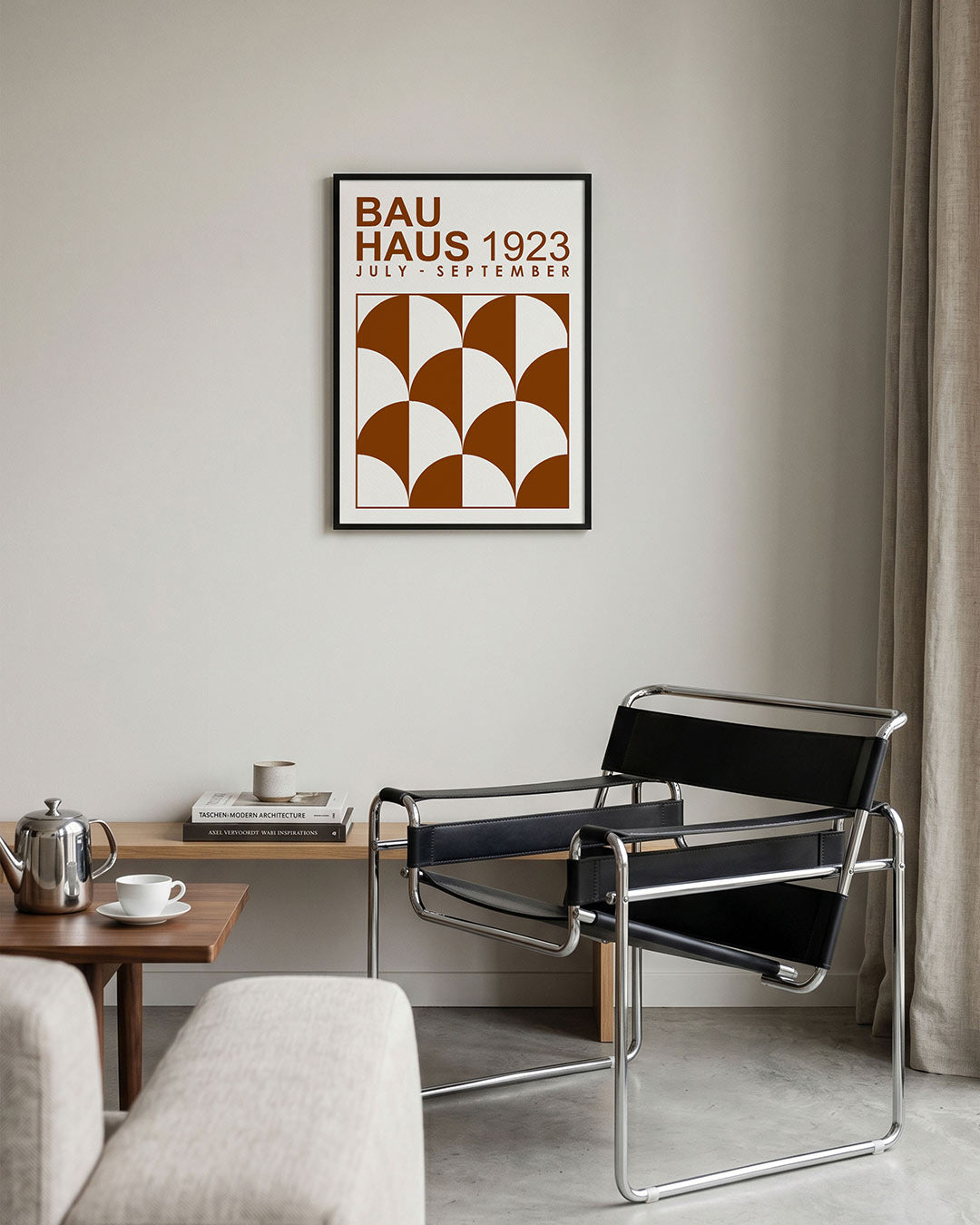 Vormritme en kleur – geometrische Bauhaus poster in staand formaat