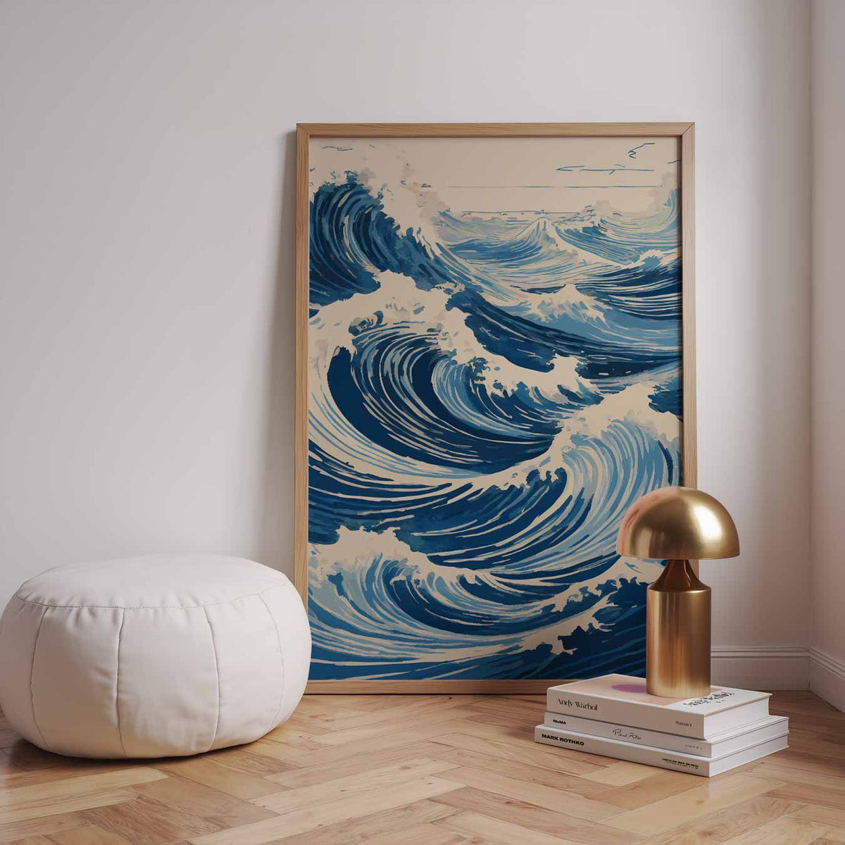 Dynamische Oceaangolven – zomerse wandkunst als portret poster