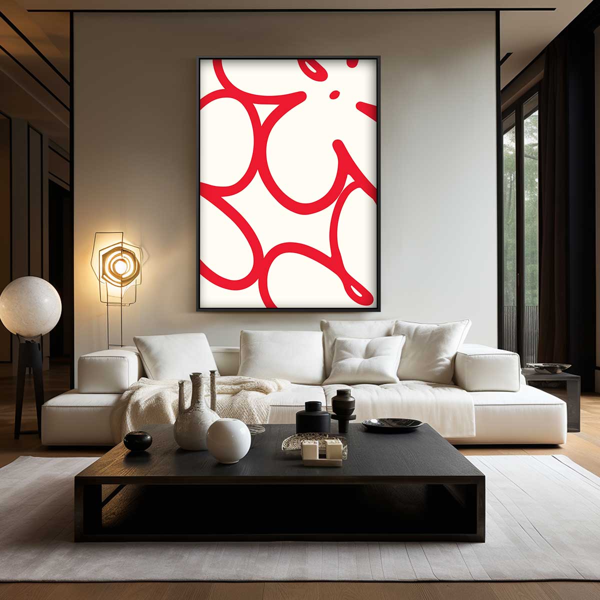 Dansende Lijnen – dibond wanddecoratie in staand formaat