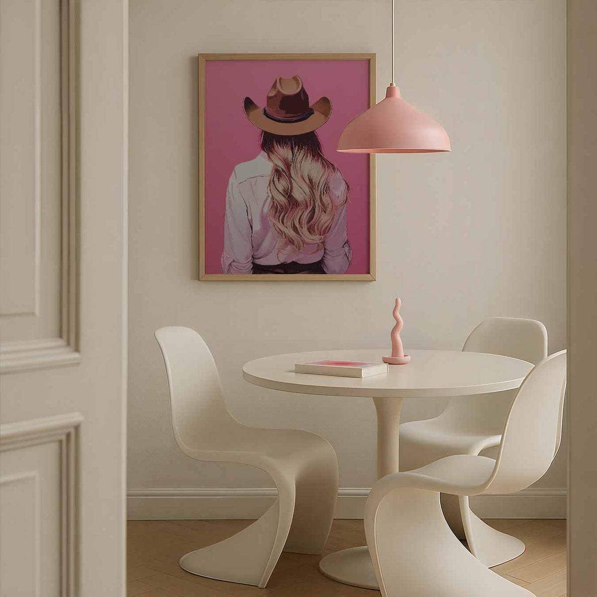 Stijlvolle Cowgirl – staande paas wanddecoratie van WallArtistic