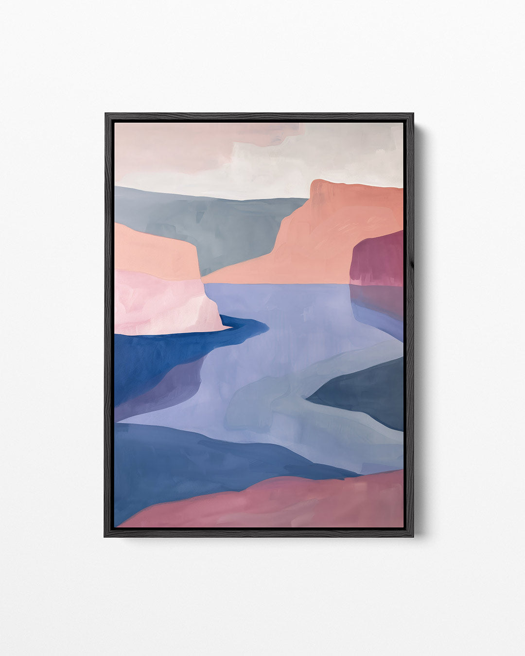 Kleurrijke landschap vormen – Blauwe – staand wanddecoratie kunstwerk