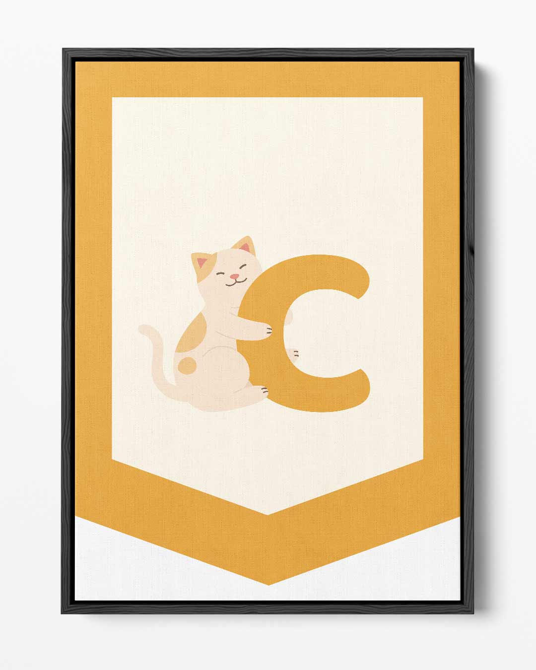 Kattenvlag met Letter C – portret kunstwerk als wanddecoratie