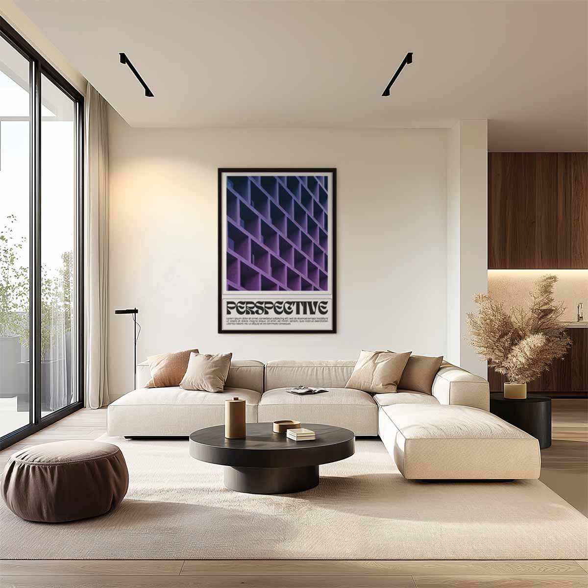 Geometrische Perspectieven – staand kunstwerk voor modern interieur