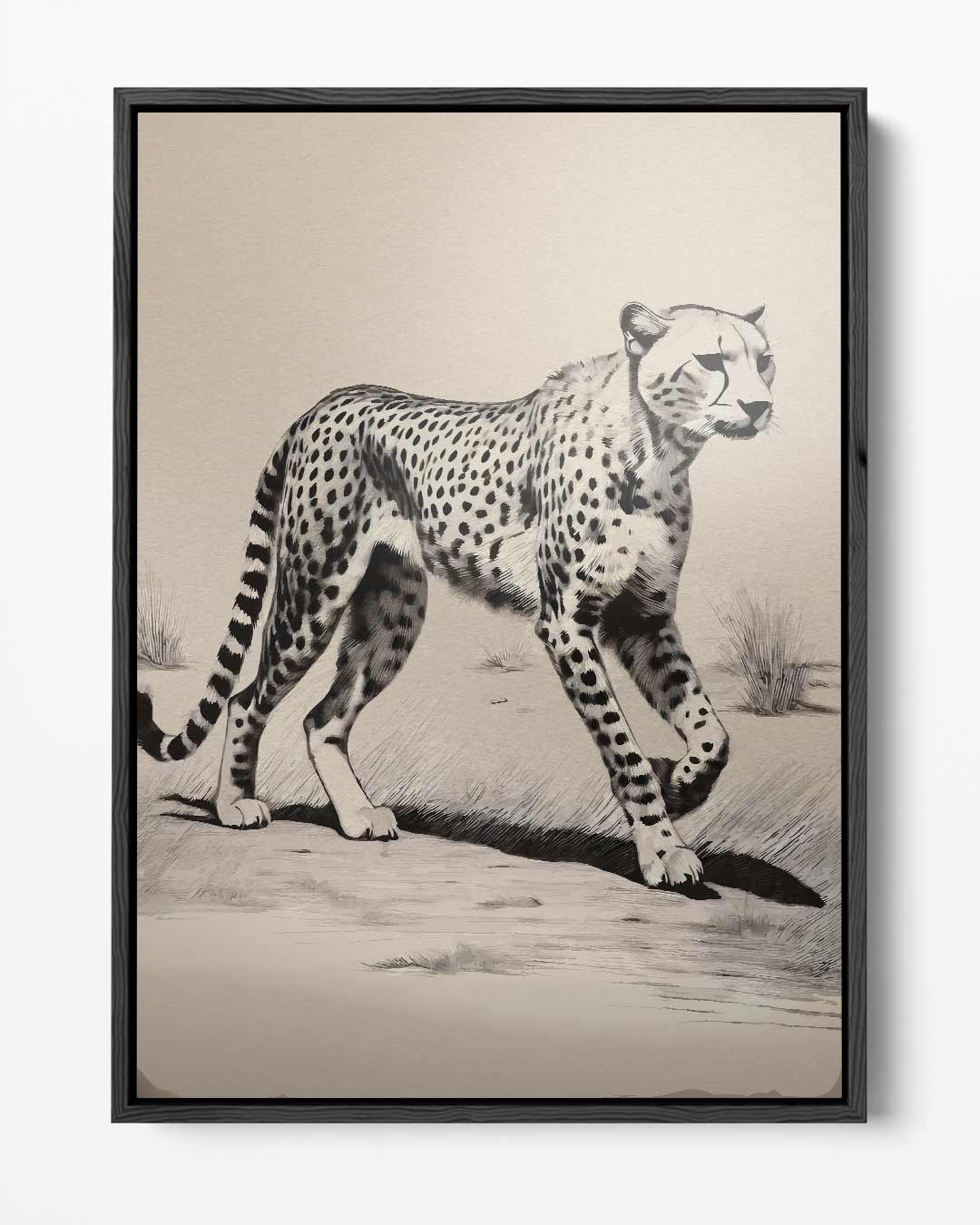 Maestoso ghepardo nella savana opera d'arte