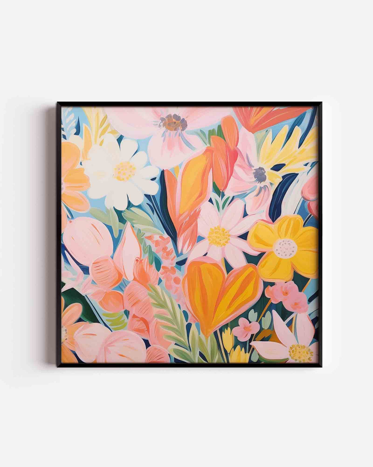 Bloemenexplosie – bloemen vierkante poster als wanddecoratie