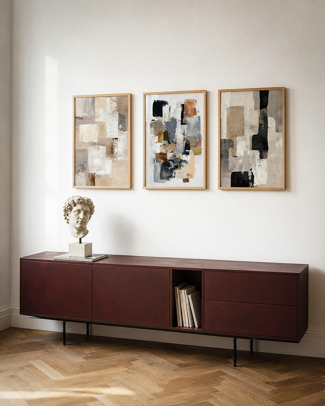 Vorm en balans posterset – detailweergave – deze posterset in drie delen toont een harmonie van