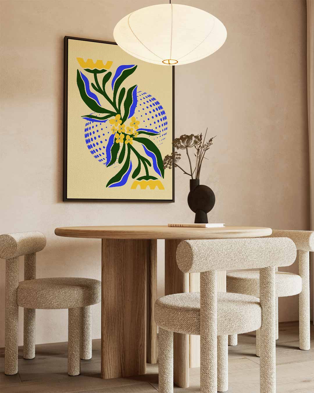 Bloemig Fantasie Kunstwerk – staande wandkunst voor woonkamer of interieur