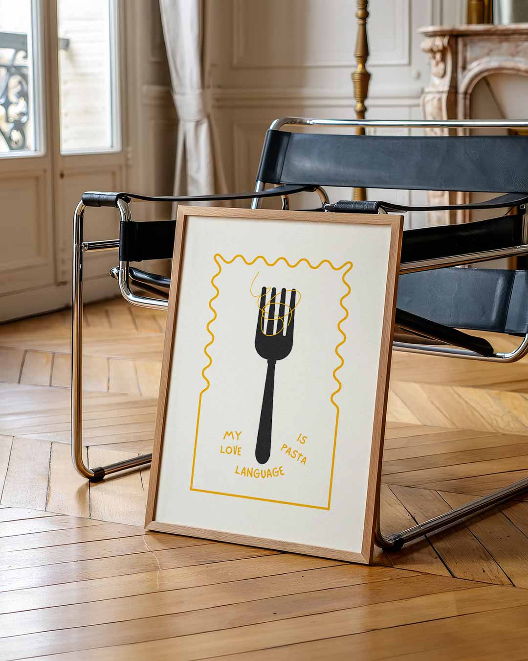 Pasta Liefdestaal – zomerse wandkunst als portret poster