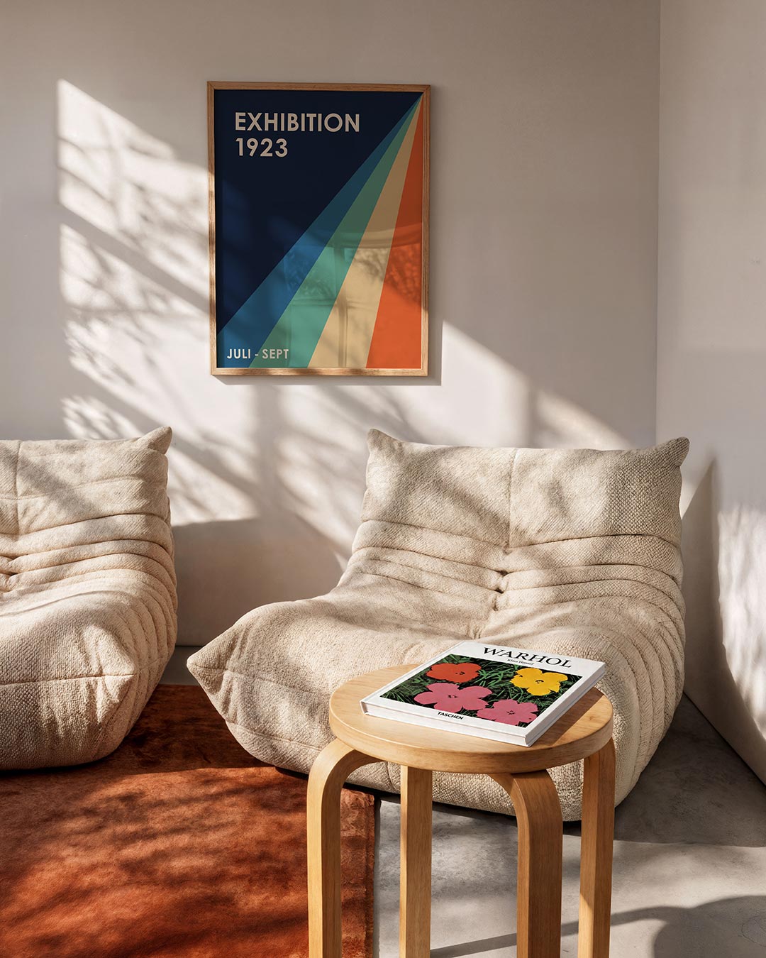 Kleurvlakken en lijnen – geometrische Bauhaus poster in staand formaat