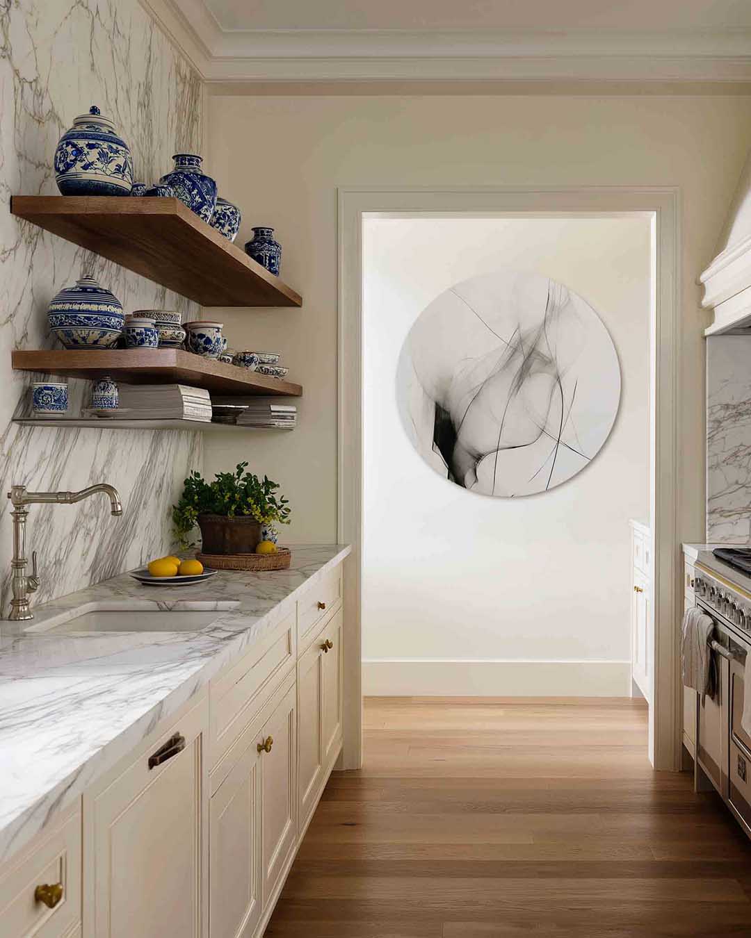 Abstracte lijnen – moderne abstracte muurcirkel voor aan de muur