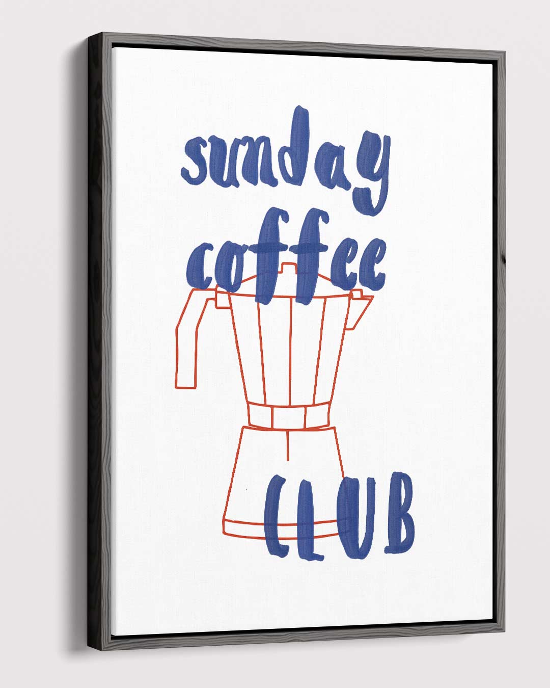Sunday Coffee Club Poster – dibond kunstwerk als wanddecoratie