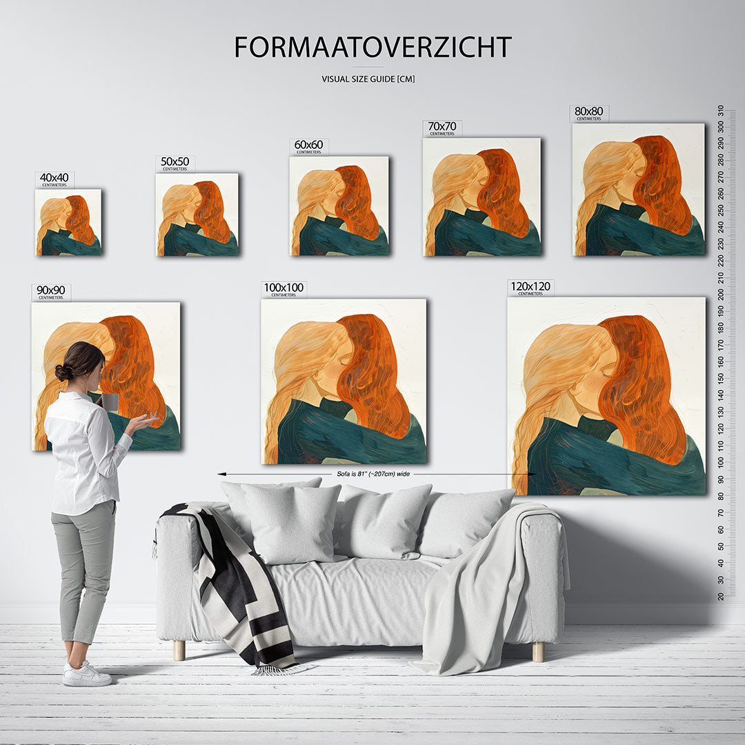 Intieme omhelzing kunstwerk – materiaalweergave – dit kunstwerk toont een warme omhelzing tussen twee figuren met vloeiende