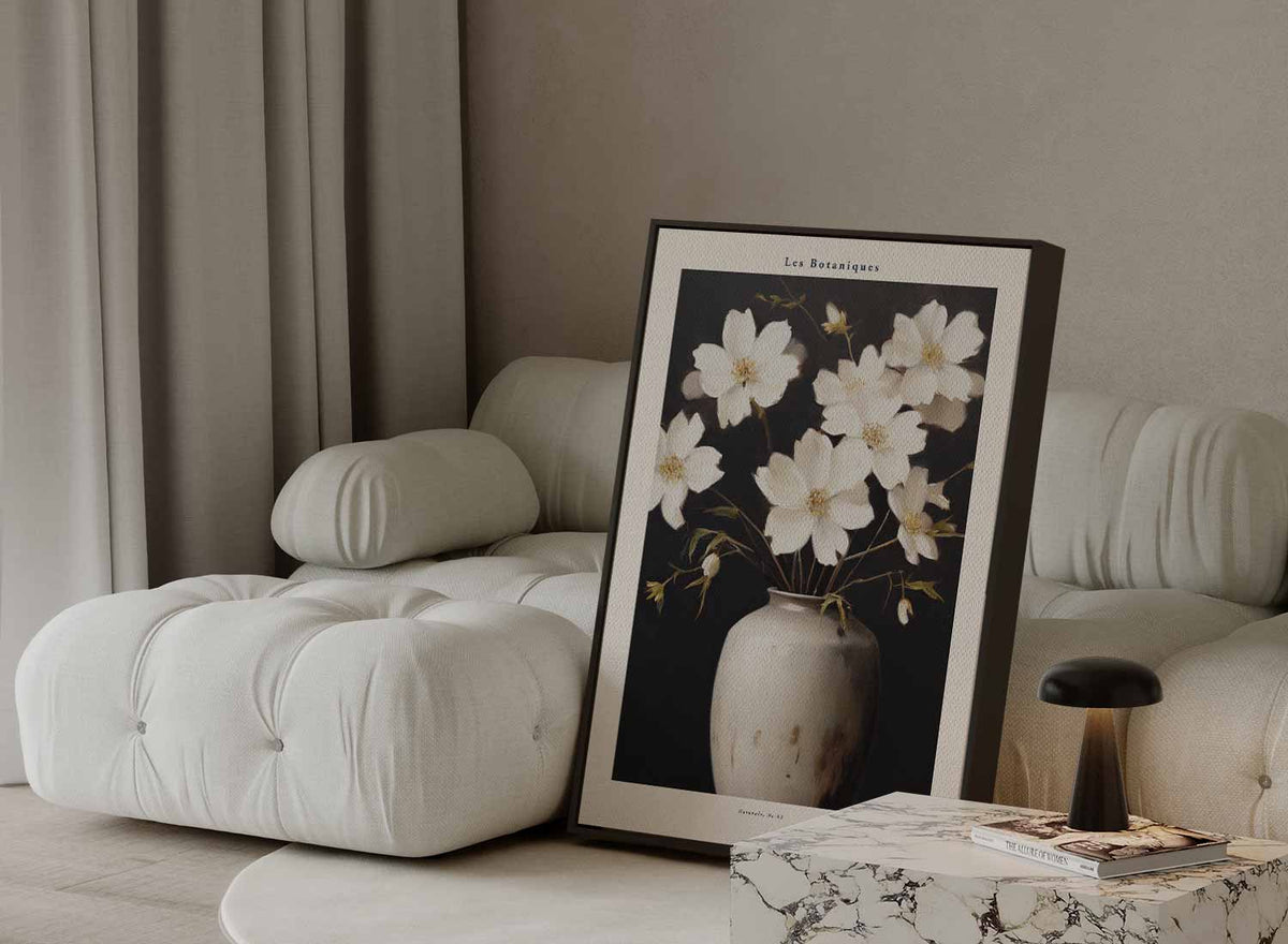 Elegante Bloemen in Rustieke Vaas – plexiglas wanddecoratie in portret formaat