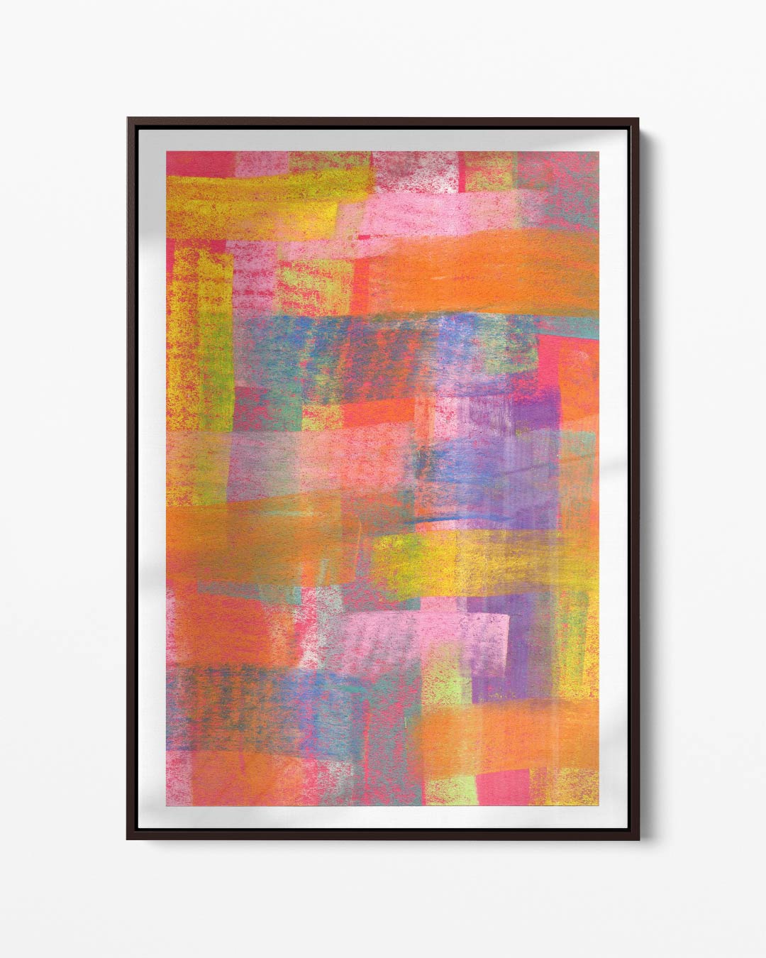 Kleurrijke Abstracte Expressie – portret kunstwerk als wanddecoratie
