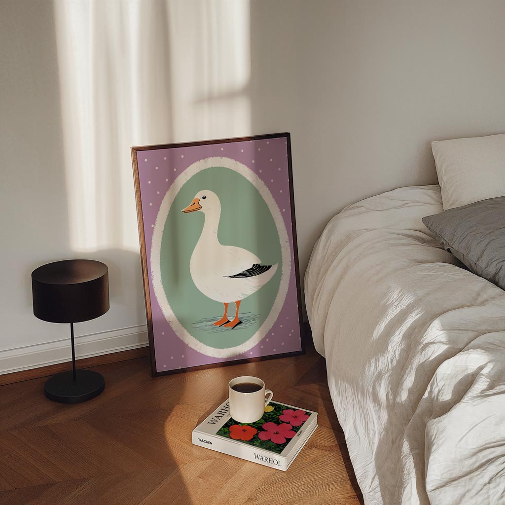 Schattige Eend Decoratieve – staande kinderkamer wanddecoratie van WallArtistic