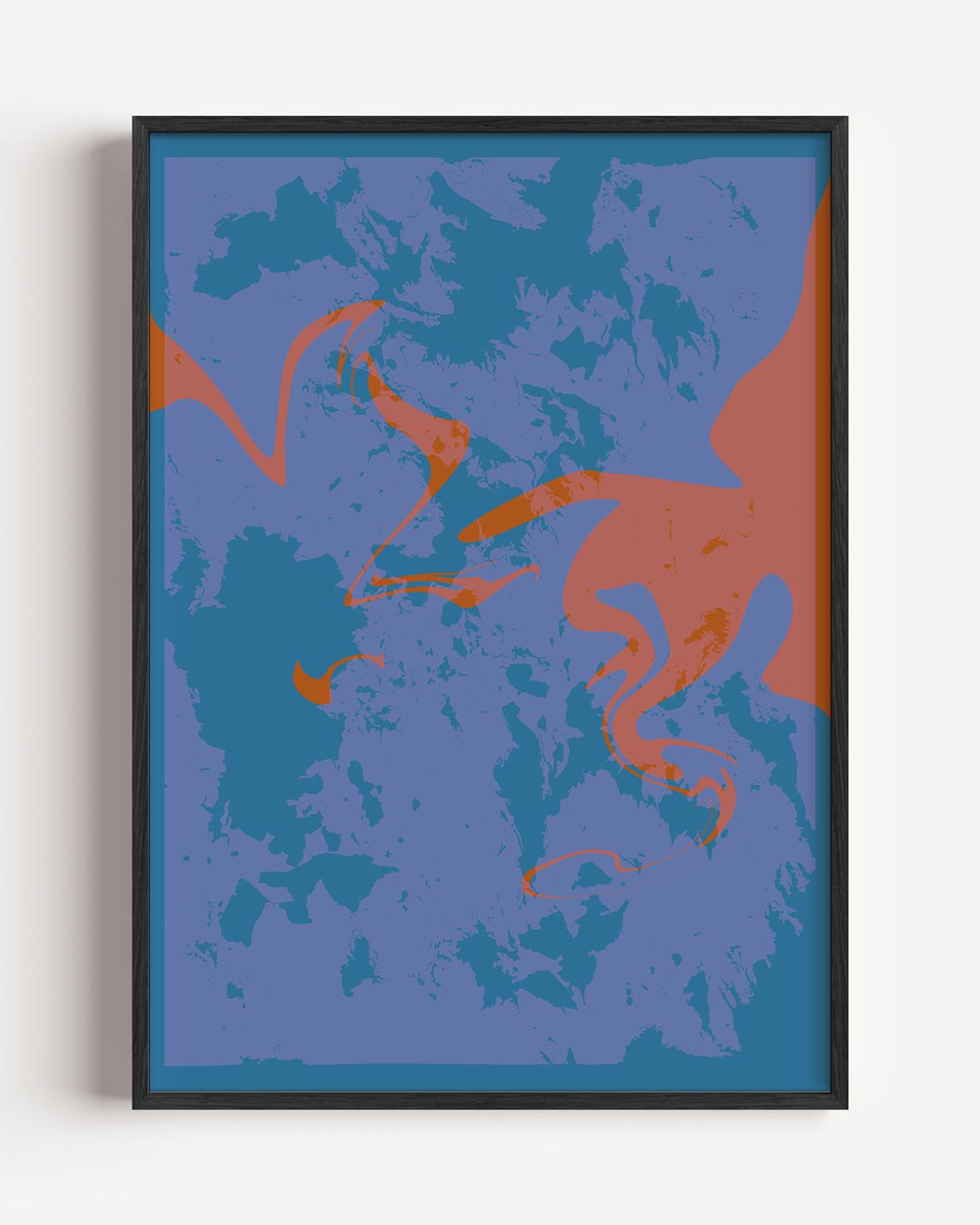 Dynamische Abstracte Kunstposter – kleurrijke abstracte portret poster als wanddecoratie