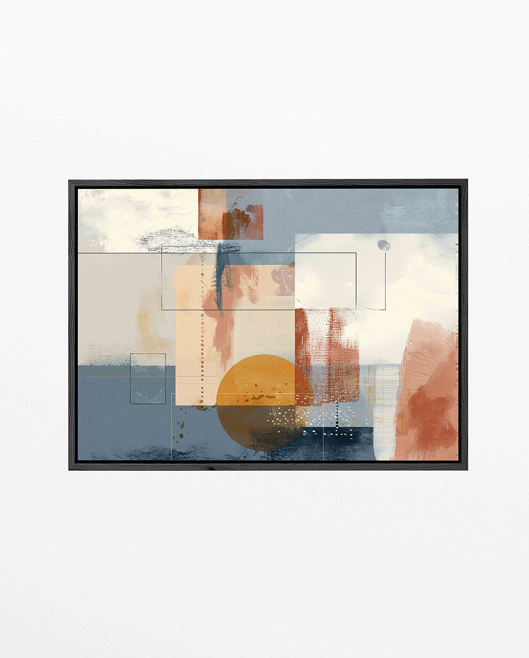 Geometrische compositie – Dynamische – liggend abstract kunstwerk