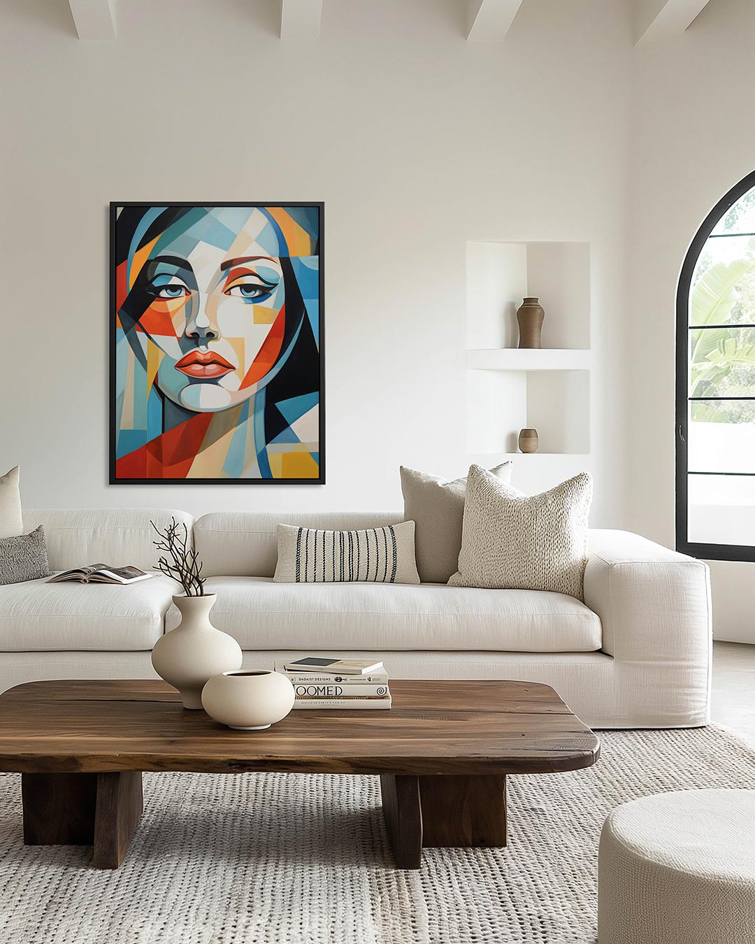 Geometrisch portret – kunstwerk als stijlvolle wanddecoratie