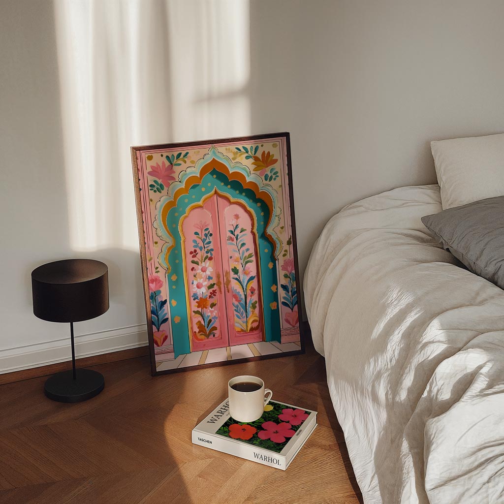 Dromerige Bloemenpoort – staande Popart wanddecoratie van WallArtistic