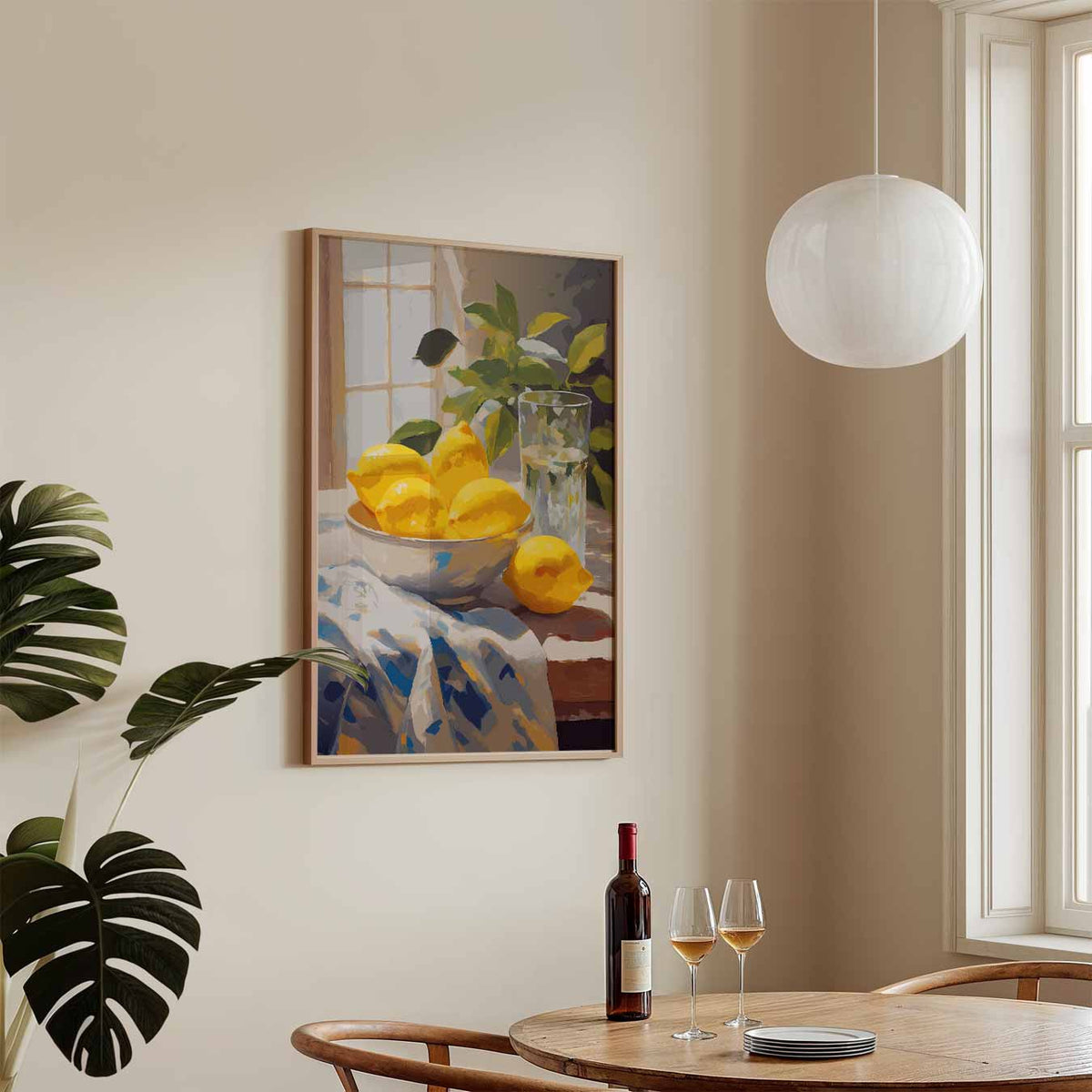 Zomerse Citroenverfrissing – keukenposter in staand formaat
