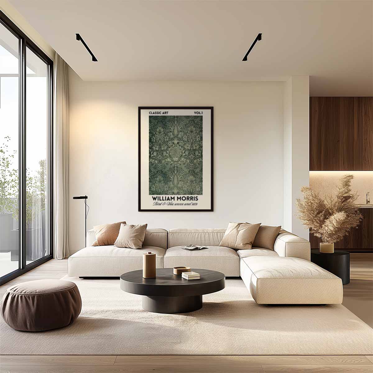 Klassiek Wandtapijt "Bird & Vine – staand kunstwerk voor modern interieur