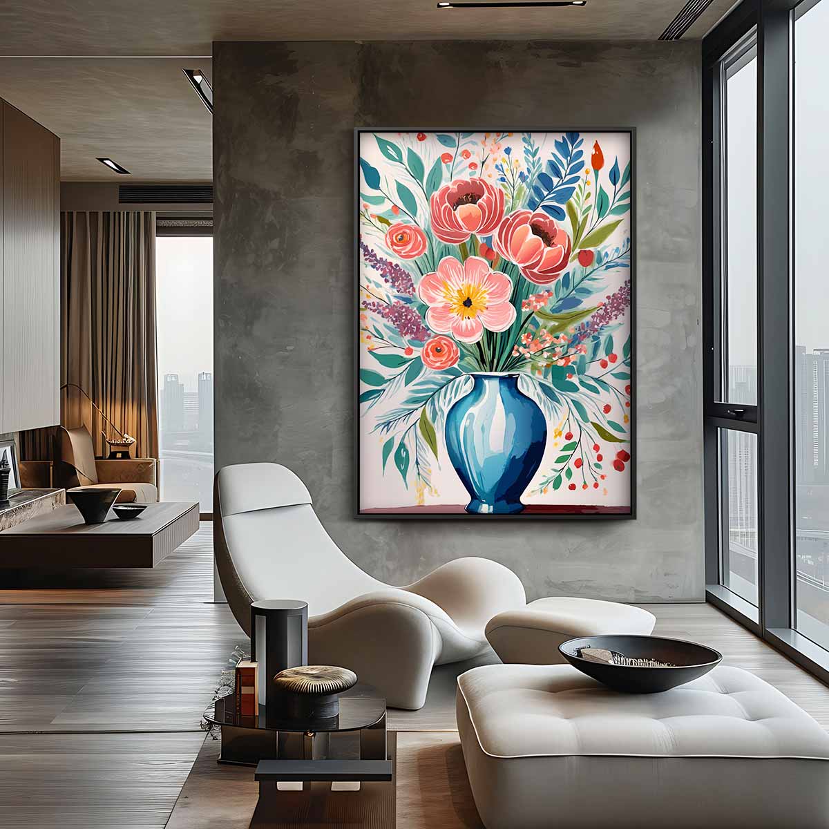 Bloeiende Vaas – canvas kunstwerk als wanddecoratie