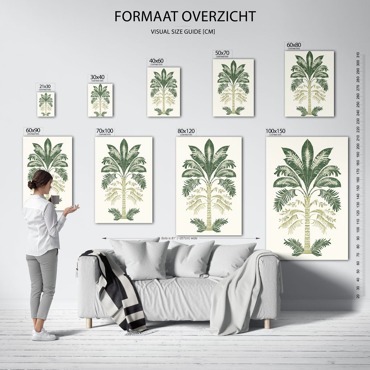 Palmboom illustratie – staande muurposter met jungle thema