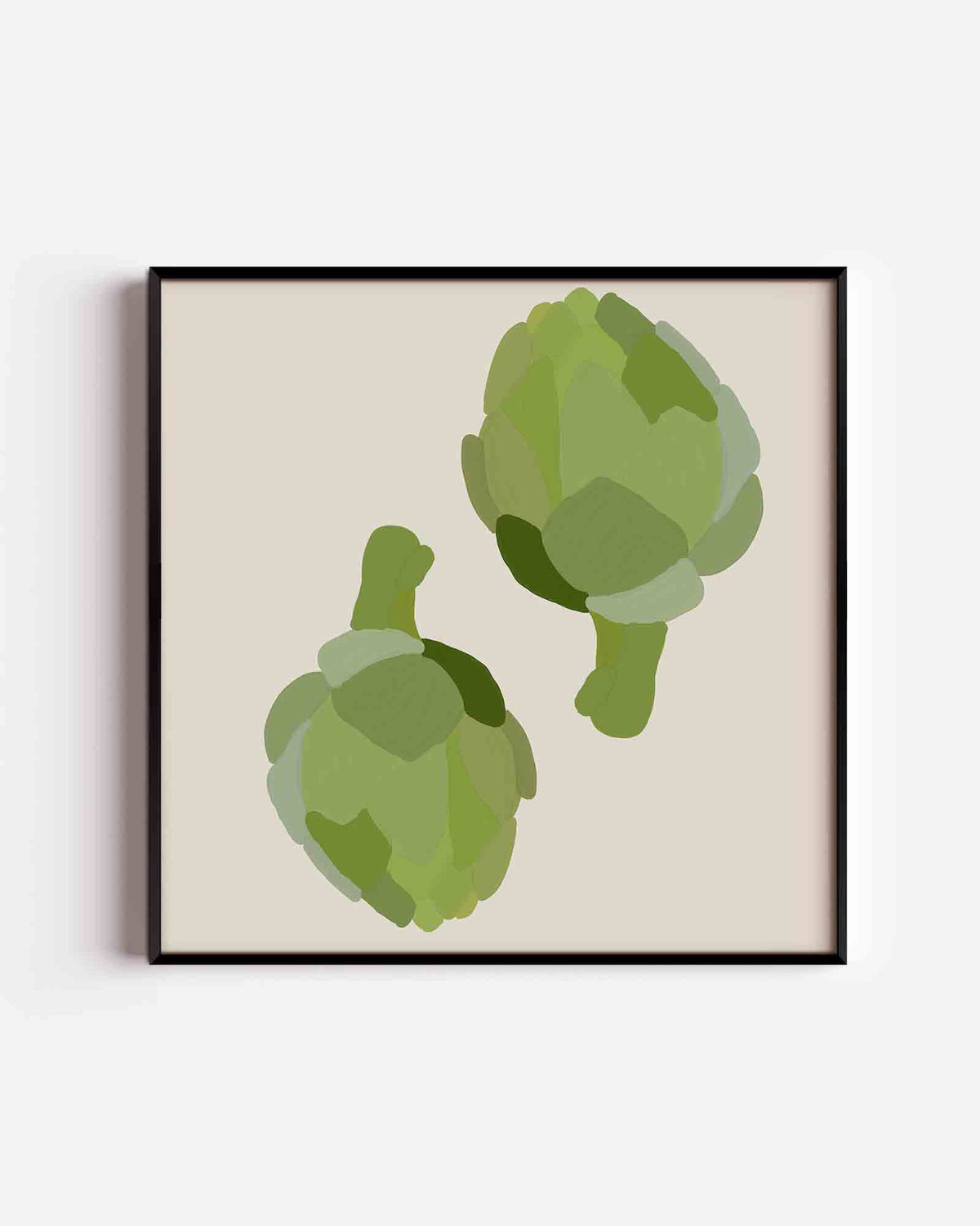 Twee artisjokken – kleurrijke illustratie poster als wanddecoratie
