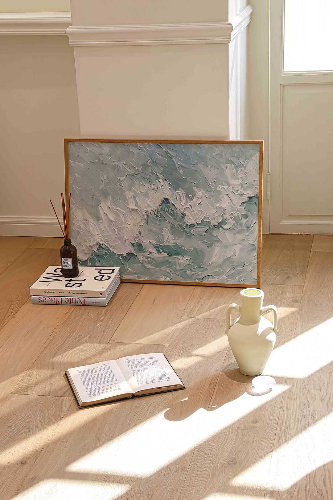 Golvende texturen – liggende abstracte wanddecoratie van WallArtistic