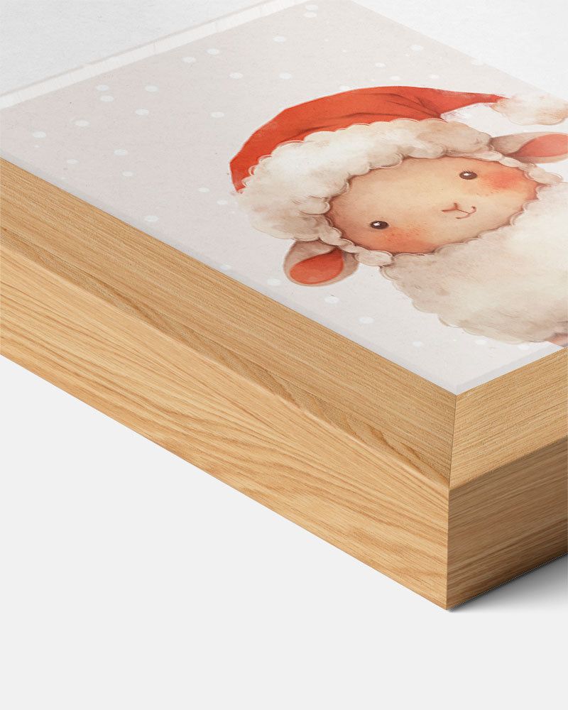 Schattige Kerst Schaap – kids poster als vrolijke staande wanddecoratie
