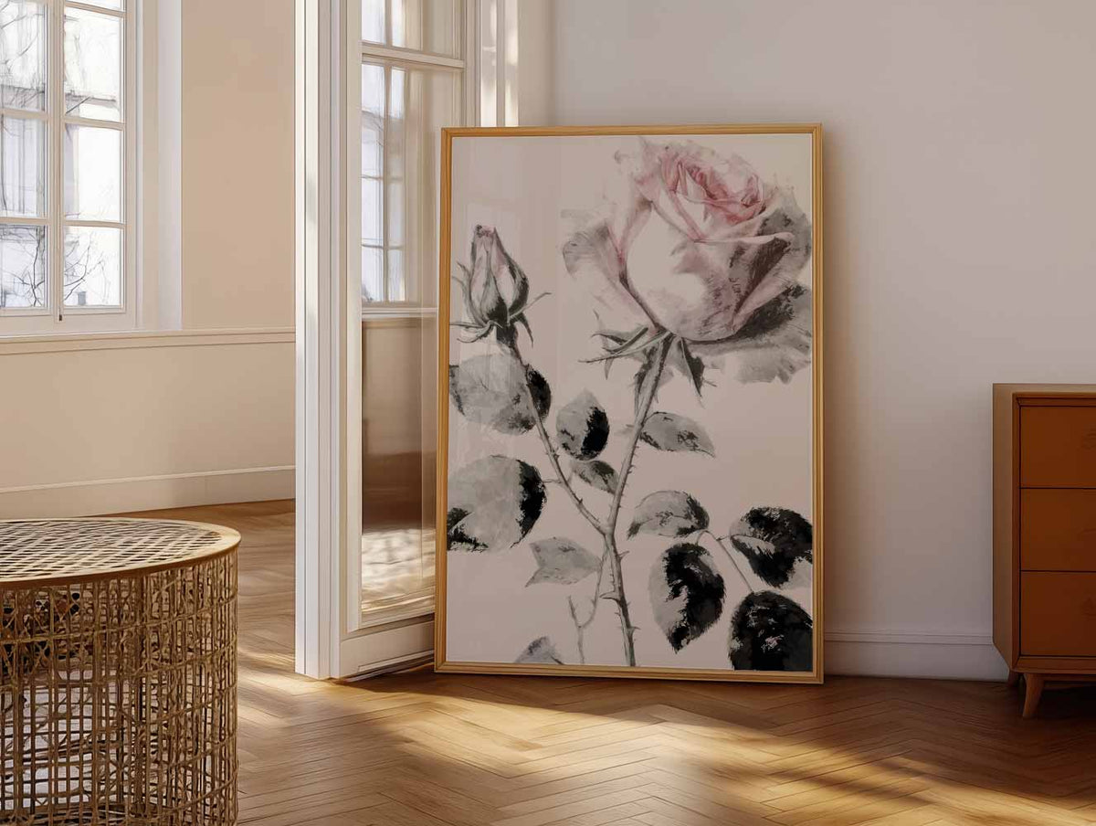 Romantische Rozen – vrolijke paasillustratie als portret poster