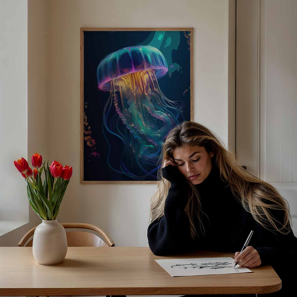 Magische Kwal – staande dieren wanddecoratie van WallArtistic