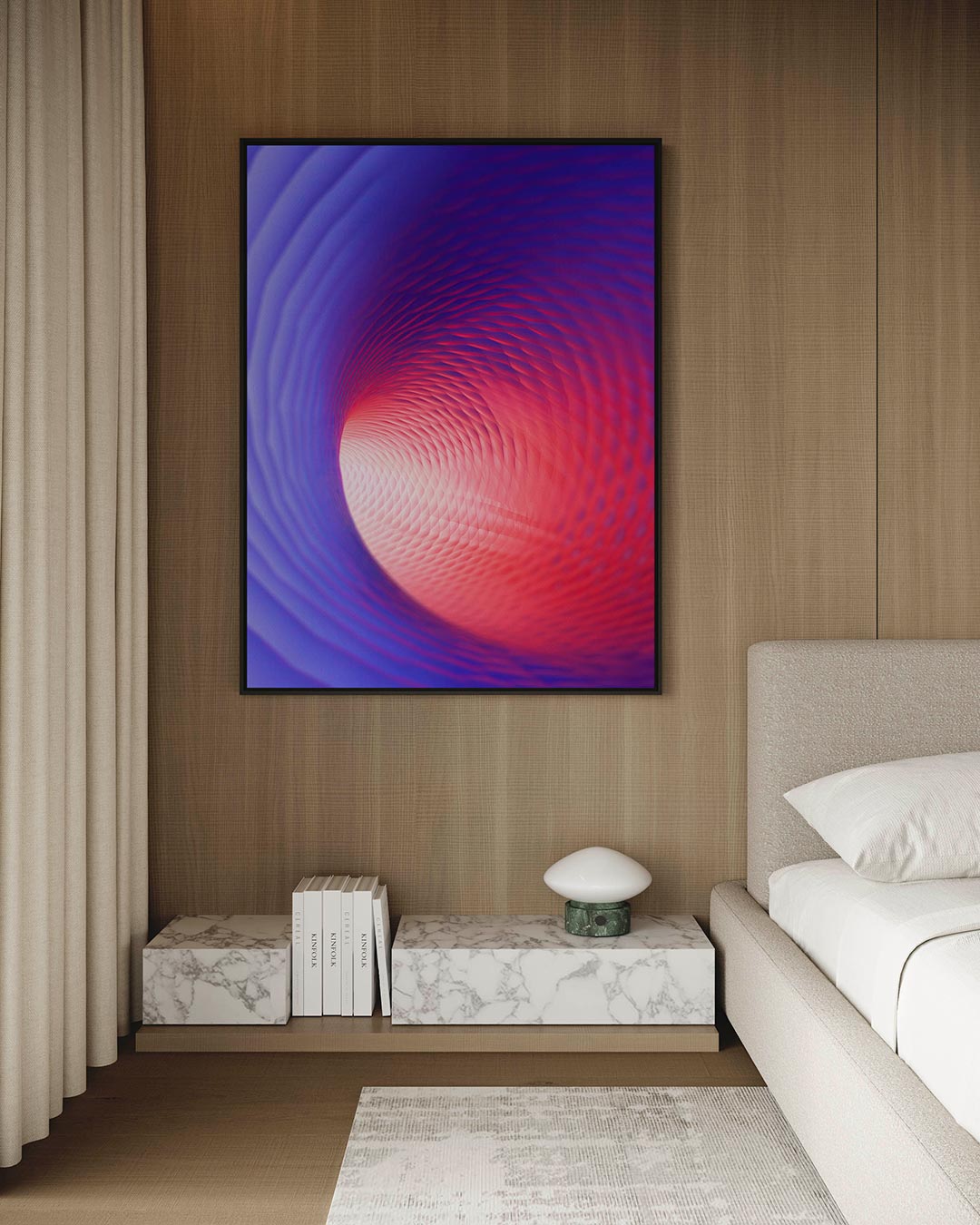 Dynamische kleurpatronen – kunstwerk op canvas, dibond of plexiglas