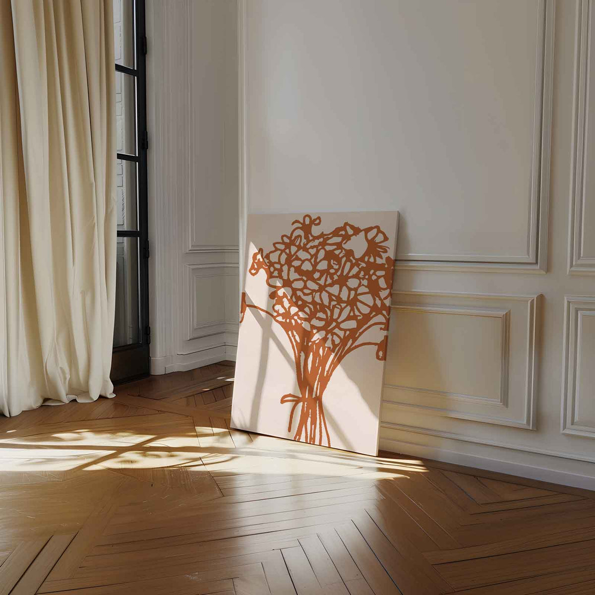 Bloeiende Contouren – staand kunstwerk voor modern interieur