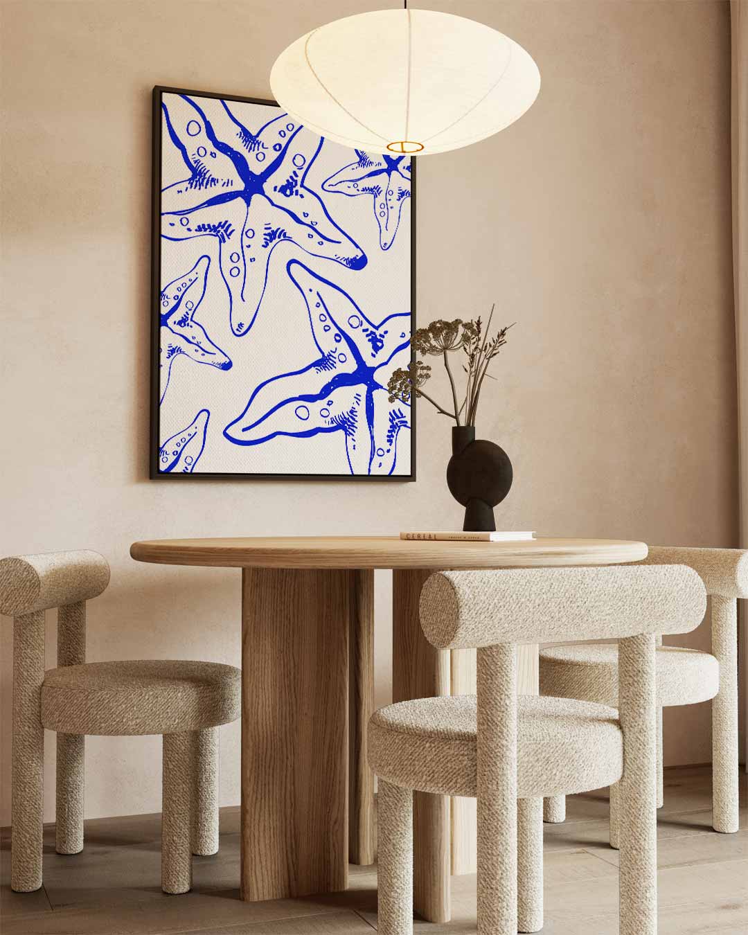 Speelse Zee Ster Illustratie – dibond kunstwerk als wanddecoratie