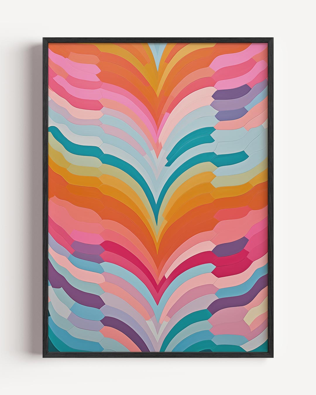 Kleurrijke Golfpatronen – kleurrijke abstracte portret poster als wanddecoratie