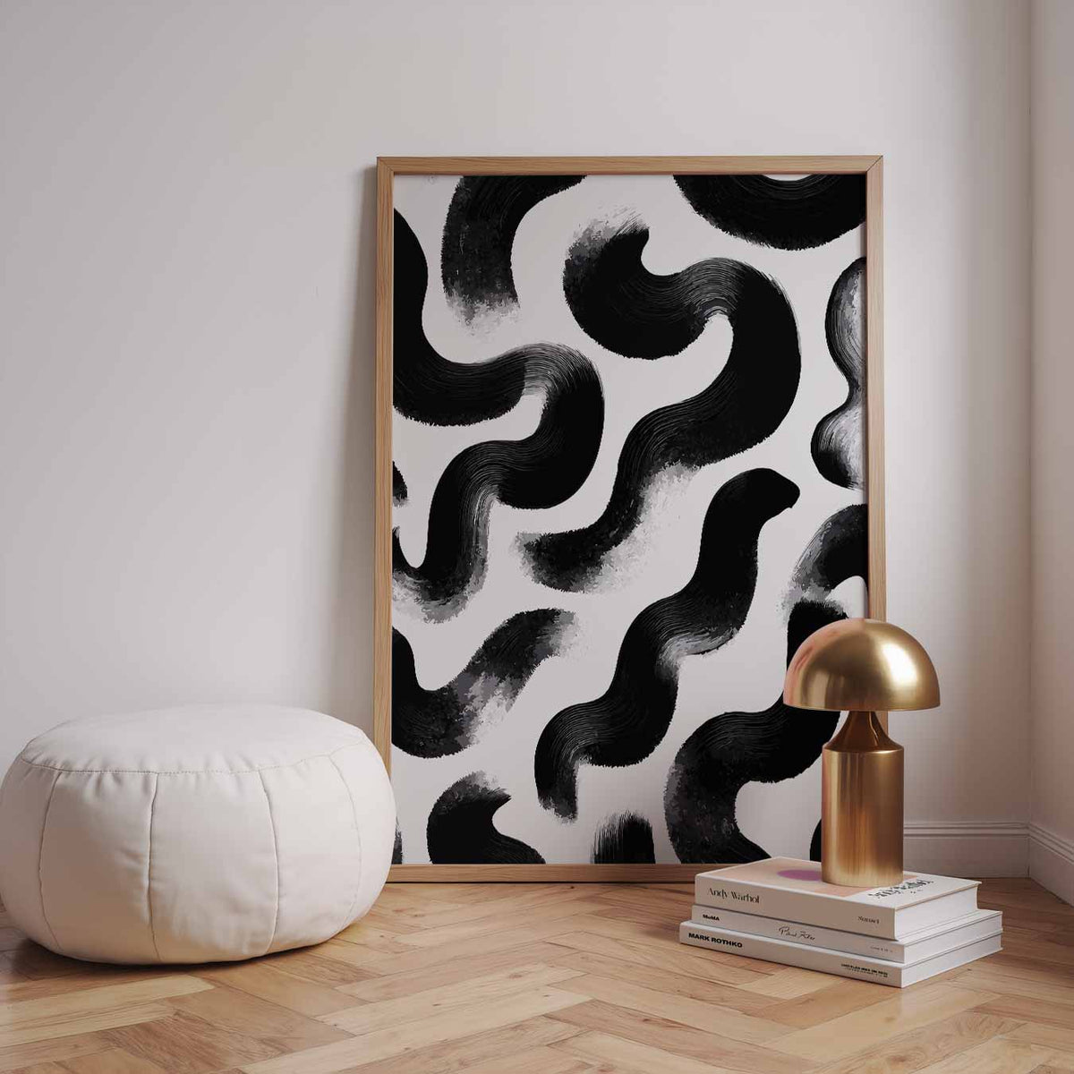 Stijlvolle Abstracte Slangenprint – staande kleurrijke abstracte wanddecoratie van WallArtistic