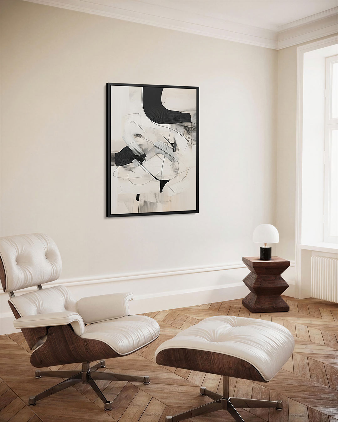 Dynamische lijnen – staand wanddecoratie kunstwerk