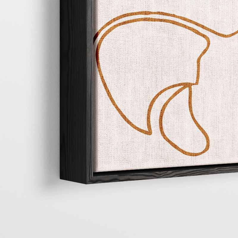 Simpele Croissant Sketch – plexiglas wanddecoratie in portret formaat