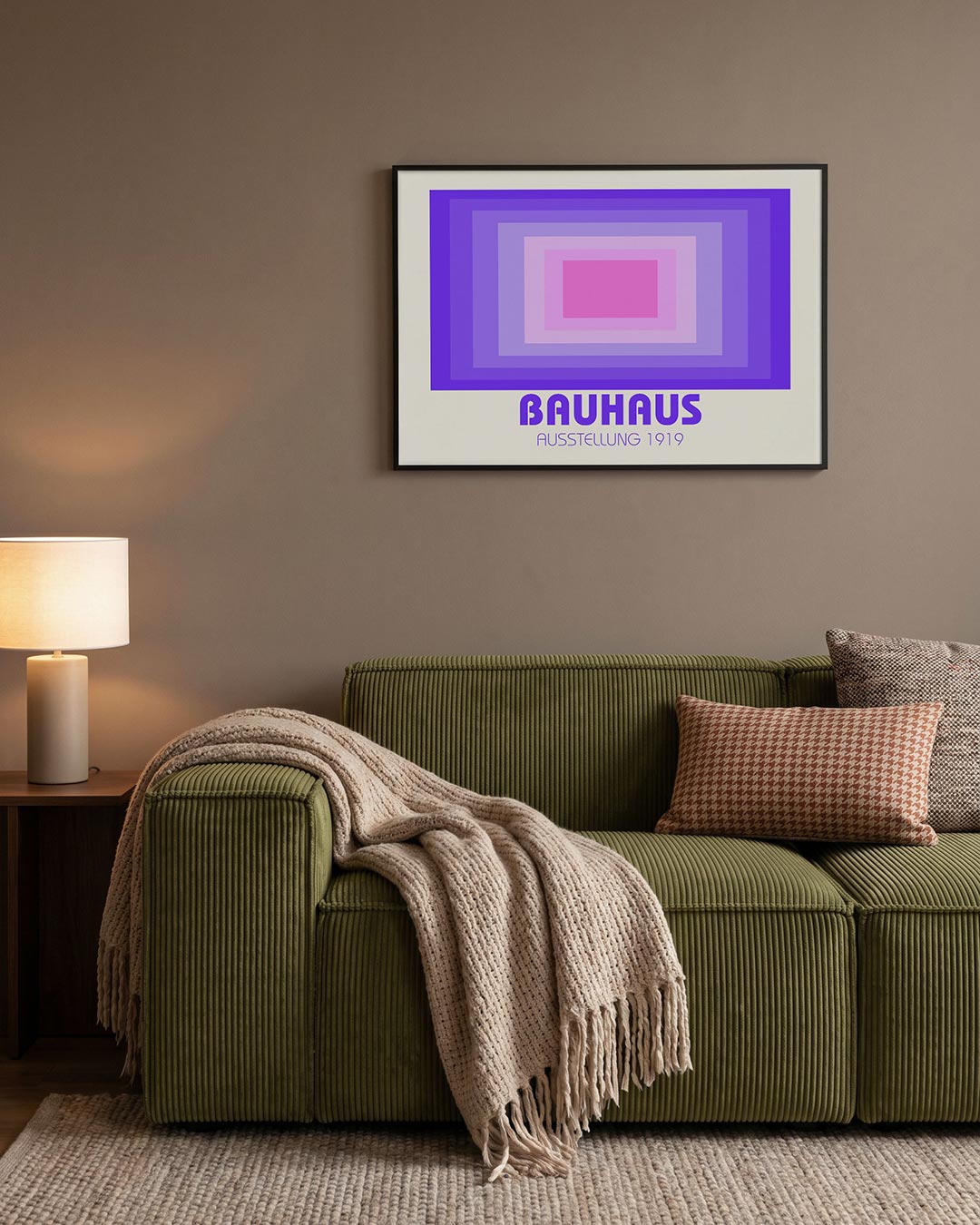 Kleurvlakken en ritme – geometrische Bauhaus poster in liggend formaat