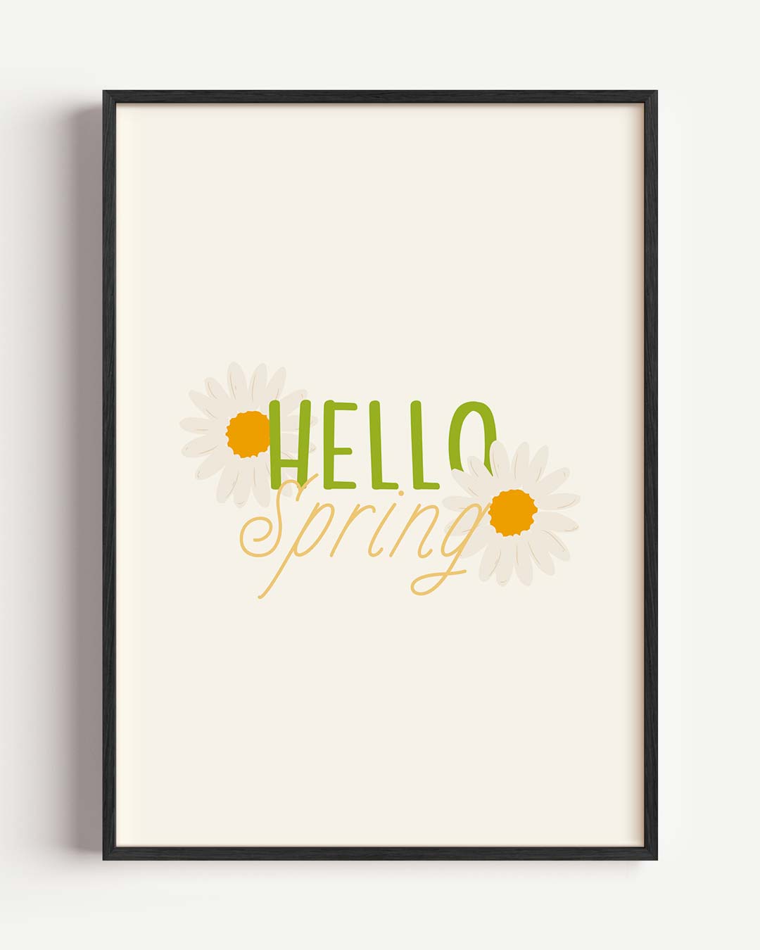 Hallo Lente Bloemenposter – paas portret poster als wanddecoratie