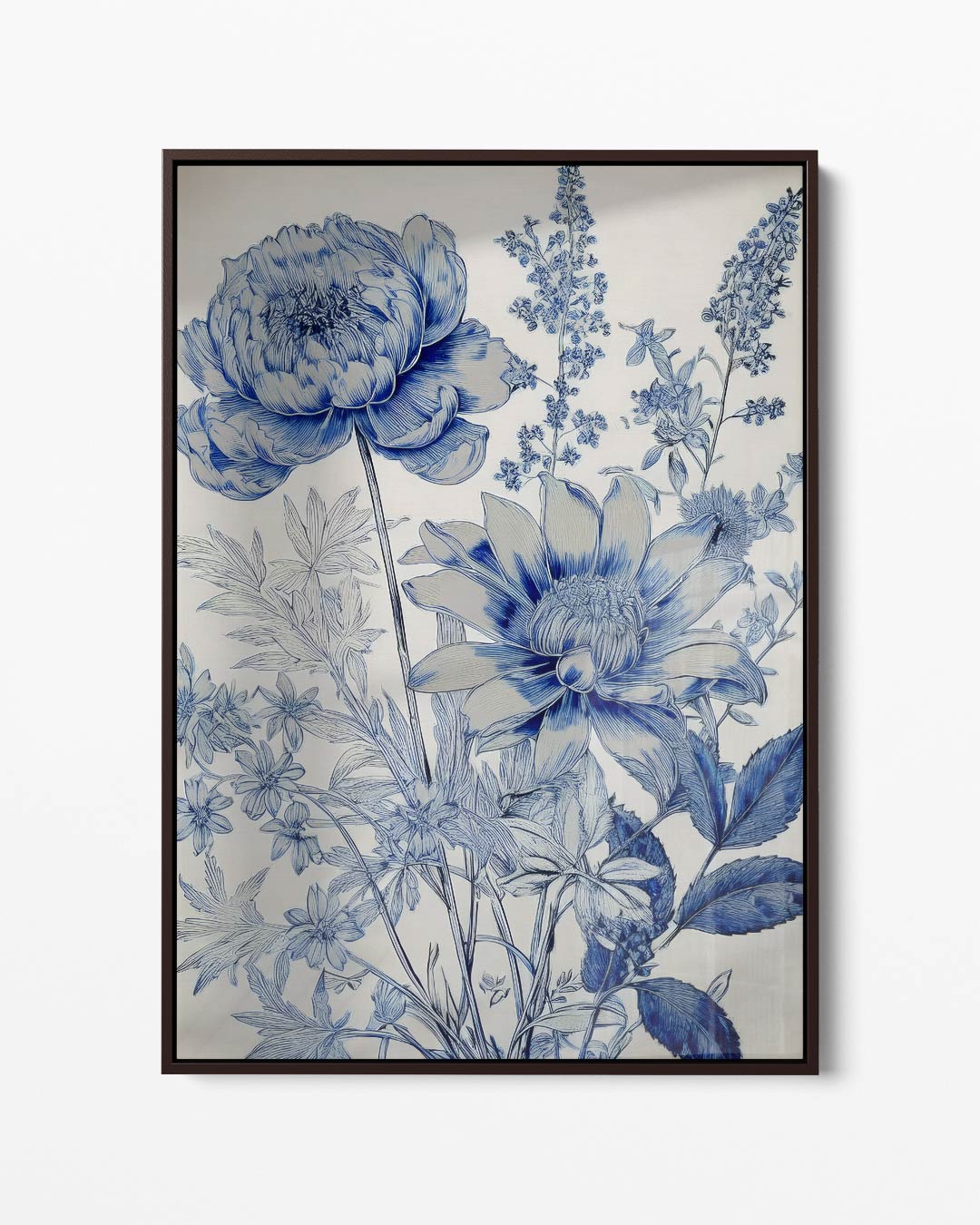 Bloeiende Blauwdruk – portret kunstwerk als wanddecoratie