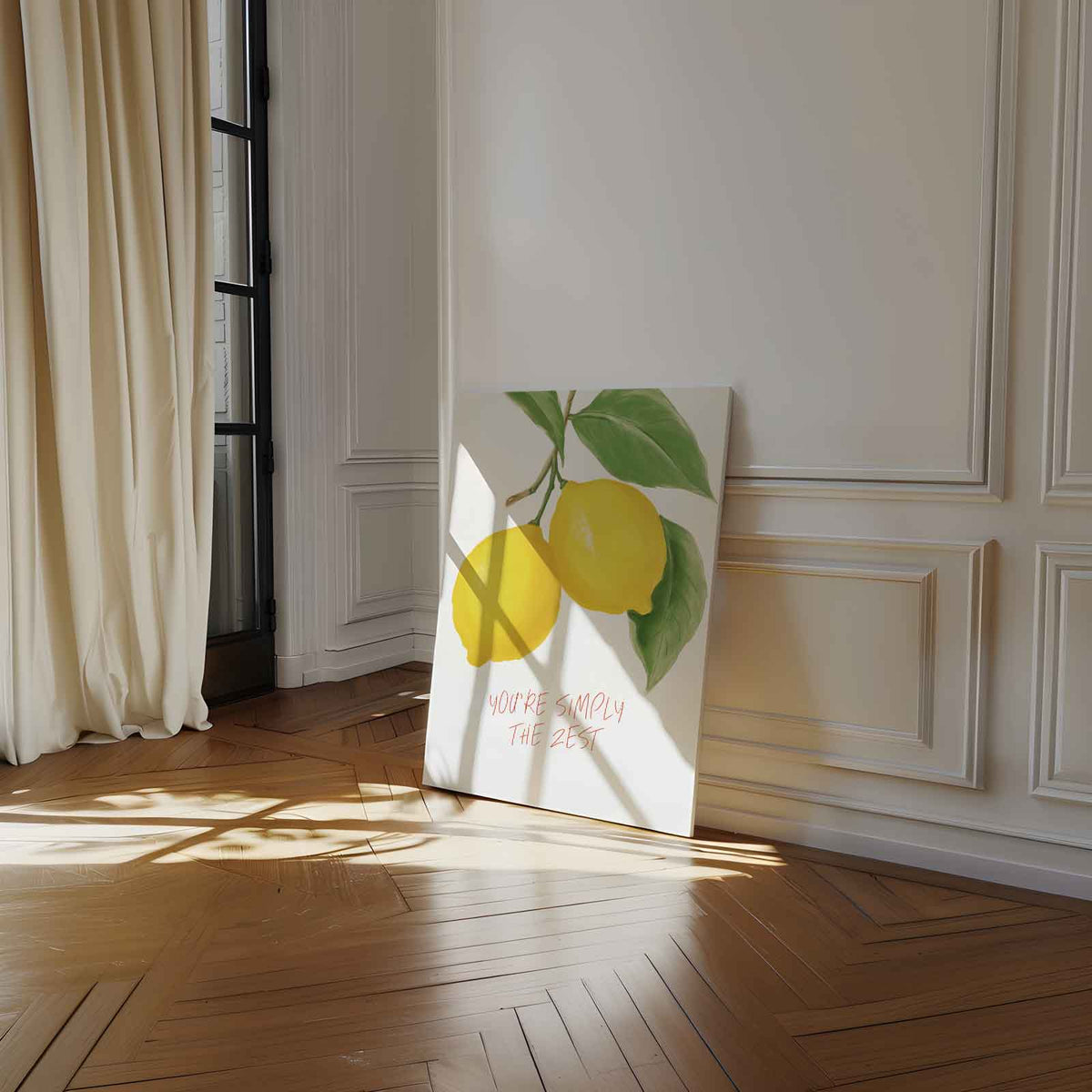 Frisse Citroenvibes Poster – staand kunstwerk voor modern interieur