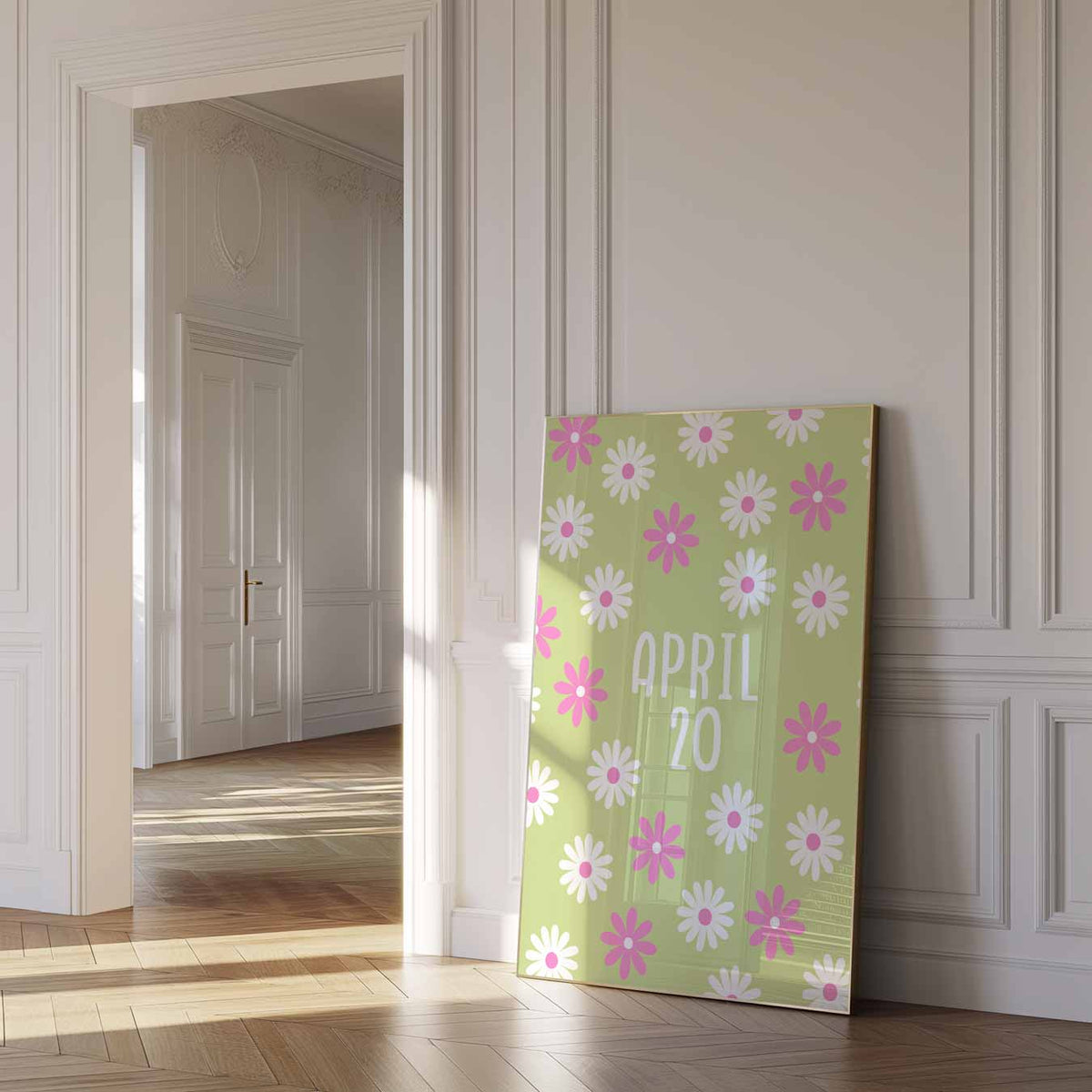 Vrolijke Bloemen Kalenderposter – paas poster als vrolijke staande wanddecoratie