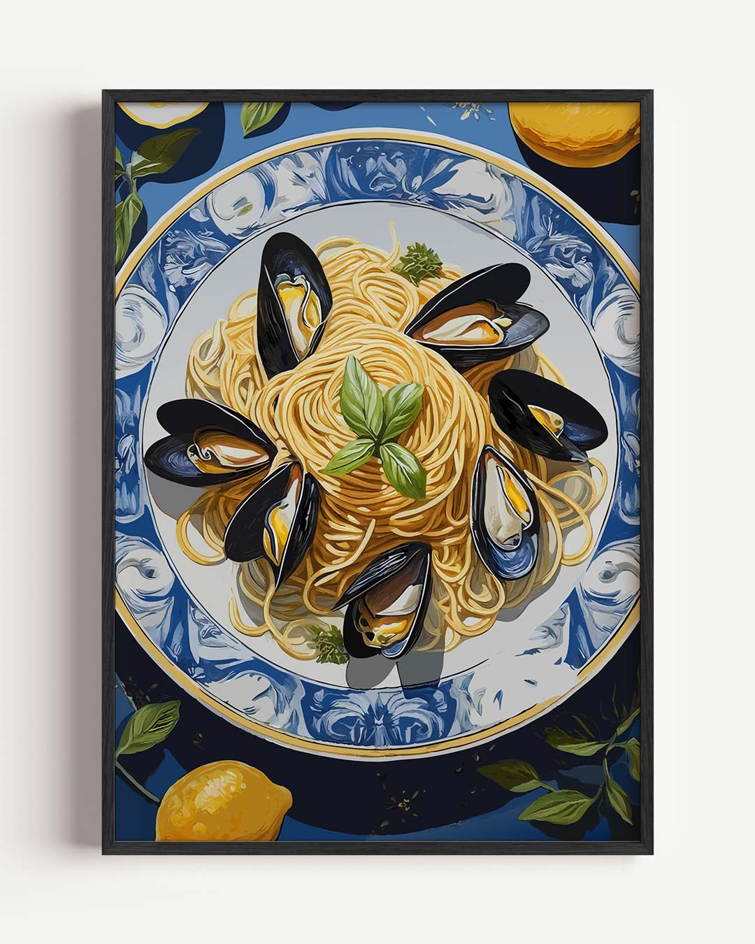 Mediterrane Spaghetti Sfeerposter – keuken portret poster als wanddecoratie
