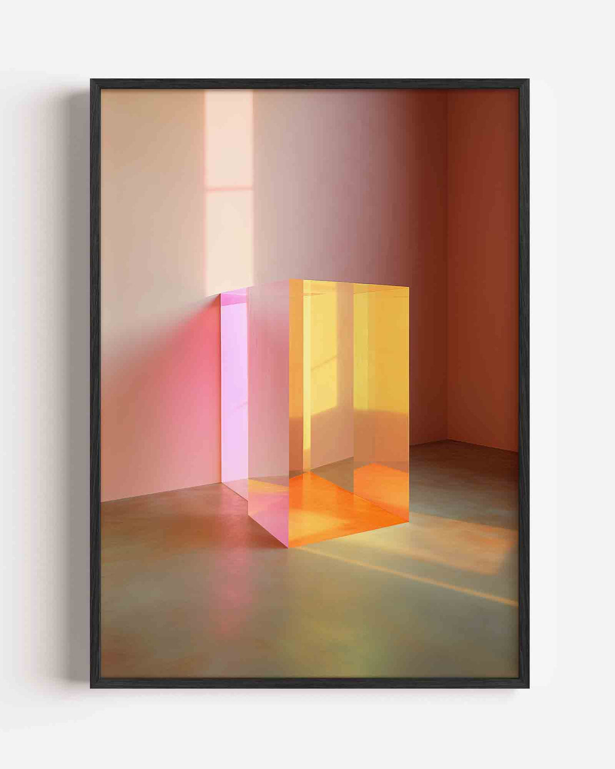 Transparante kubus – surrealistische portret poster als wanddecoratie