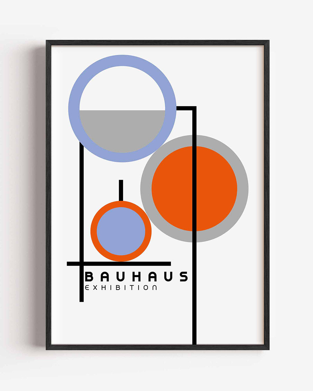 Cirkel en lijnenspel – staande Bauhaus poster als wanddecoratie